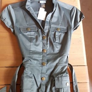 H&M Green Belted Dress